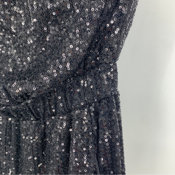 city chic womens one size jumpsuit strapless sequins pockets black joggers - Picture 8 of 12